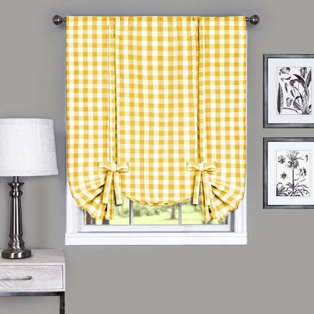 Achim Home Furnishing: Buffalo Yellow Plaid Modern Window Curtain Panel : 58